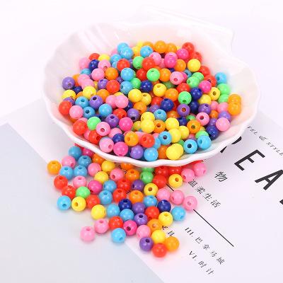 China Diy Craft Kits Assorted Color Round Ball Spacer Beads Acrylic Round Beads For DIY Jewelry Making for sale