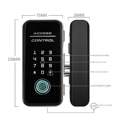 China The glass door 100 (pieces) quality door lock tuya door lock smart smart smart glass door lock for sale