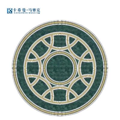 China Parquet New Design Square Green Marble Mosaic Tile For Indoor Wall Tile And The Fountain Floor Tile for sale