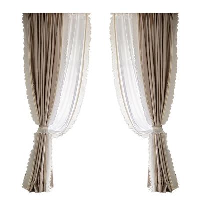 China Retro French Light Luxury Flame Retardant Lace Princess Wind Half Shading Living Room Bedroom Bay Window Curtain Screen for sale
