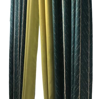 China Dark Green Royal Blue Gray Isolated Herringbone Curtain Small Texture Light Luxury Jacquard Fabric for sale