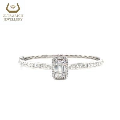 China FASHIONABLE Diamond Bangle Fine Jewelry Supplier Wholesale 18K White Gold for sale