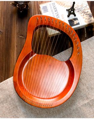 China Wooden Mahogany 16 String Lyre Harp Musical Instrument 16 String Stringed Instrument Lyre Harp with Tuning Tool for Beginner for sale