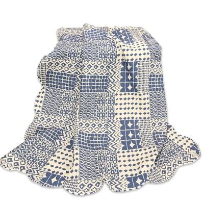 China Wholesale Home Queen Printed Comforter Set Cotton Blue Print With Polyester Sheet Filling Comforter Set for sale