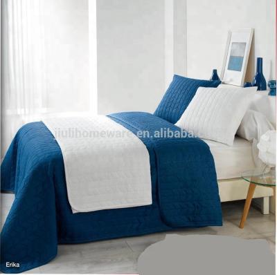 China Wholesale Home and Hotel Ultrasonic Polyester 100% Solid Comforter Set Customize Design Bedspread OEKO-Tex Standard for sale