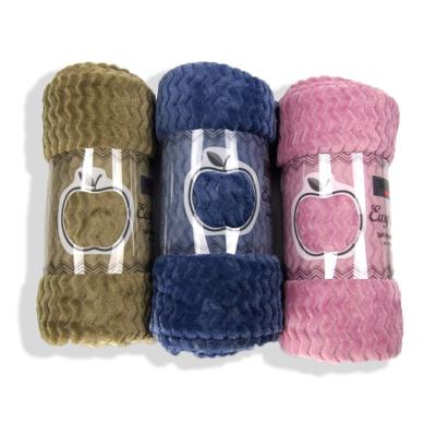 China PORTABLE hot sale gift promotion flannel fleece cover jacquard band popcorn blanket 100%polyester for sale
