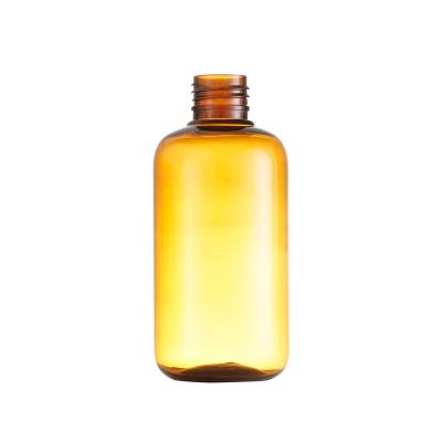 China Amber Transparent Plastic Bottle child safe 200ml for cosmetic packaging for sale