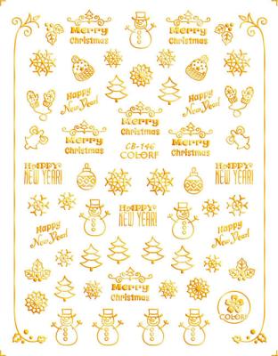 China Christmas Nail Sticker Fashion Art DIY Nail Art Laser Christmas Nail Sticker Self-Adhesive Super for sale