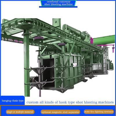 China Customized Semi Automatic or Fully Automatic Continuous Monorail Shot Blasting Machine Te koop