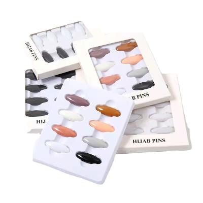 China Hijab Pins Safety Plastic Boxed Pins Anti Glare Scarf Buckle Candy Accessories Fashion Pins for sale