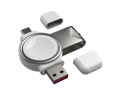 China High Speed Portable Mini Pocket Size Type C USB 2 In 1 Smart Watch 3W Magnetic Wireless Charger For Apple Iwatch 7 Series Se 6 5 4 3 2 for sale