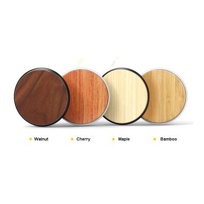 China Christmas Gift High Speed Custom Logo Hot Selling 5W/7.5W/10W The Wooden Log Phone Pad Fast Charging Wireless Charger for sale