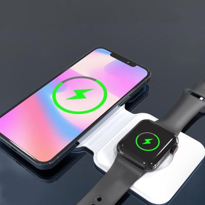 China New Product High Speed 2 in 1 Dual Pad 15W Dual Times Magnetic Fast Charging Wireless Charger for Iphone 12 13 pro Max Iwatch for sale