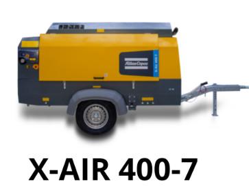 中国 12 M3/min FAD ポータブルコンプレッサー X-AIR 400-7電源と7バー効率 販売のため