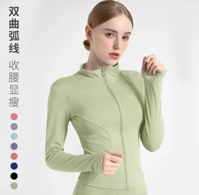 China Wholesale Sunscreen Clothing Sports Yoga Stretch Zipper Full Body Running Women Fitness Jacket Zipper Solid Color Long Sleeve S-xxxl for sale