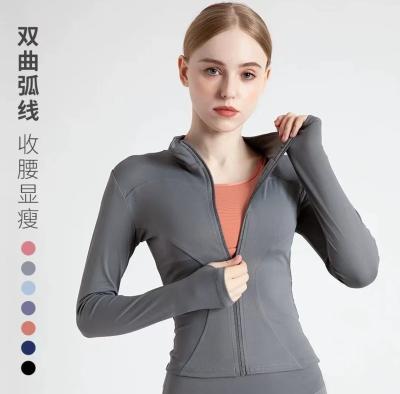 China Wholesale Sunscreen Clothing Sports Yoga Stretch Zipper Full Sleeve Women S-xxxl Running Fitness Jacket Long Zipper for sale
