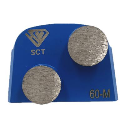 China Lavina En el suelo EDCO Trapezoide de ajuste delgado doble botones redondos segmentos de molienda de diamantes para pisos de hormigón terrazo en venta