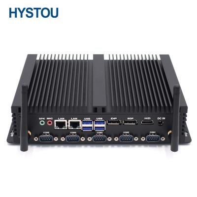 China Hystou Lake Whiskey Mini Fanless Industrial Pc With I3 Industrial CPU Core I5 And I7 for sale