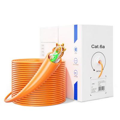 China 0.574mm Conductor 10Gbps 1000FT Cat6A UTP Pure Copper 8core Lan Ethernet Internet Cat 6A Network Coiled High Speed Pure Copper Cable With Access Box Packing for sale