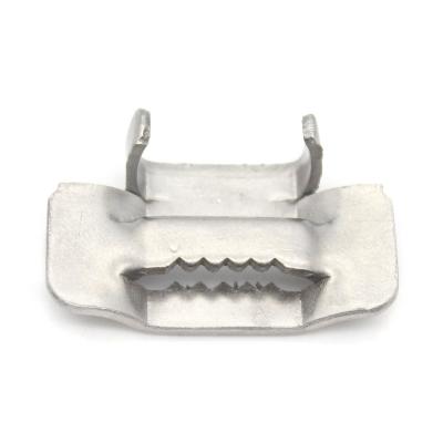China Stainless Steel 1/4 Inch Width*0.12 mm Thickness 100 Pcs Pack Ear-lock Banding Strap Buckle for sale