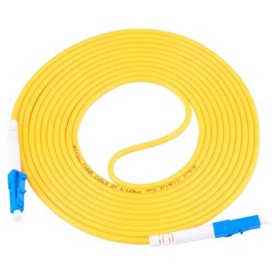 China G657A2 LC To LC Simplex Fiber Optic Patch Cord Cable With 2.0mm Yellow PVC Jacket for sale