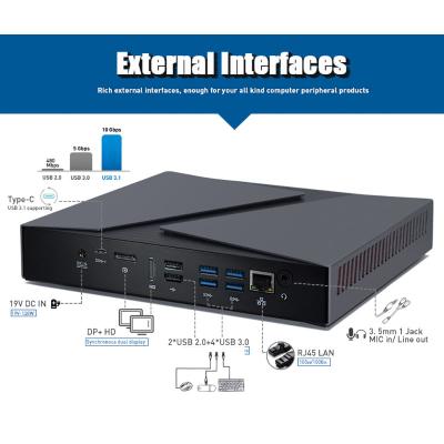 China Win 10 Pro Inte1 I9 9880H Industrial Mini PC 8GB DDR4 Nvme M.2 SSD 256GB Dual Display Gigabit LAN Mini PC Computer for sale
