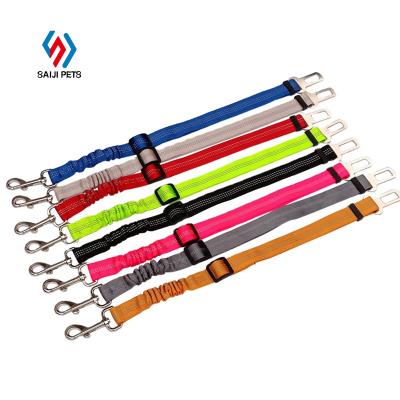 China Saiji Pet Car Detachable Classic Multi-Color Adjustable Adjustable Nylon Seat Saiji Extendable Dog Leash For Car for sale
