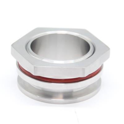 China SS304 SS304 Sanitary One Piece Bulkhead Feedthrough For Beer Kettle With Enough Thread Length For Wall Thickness for sale
