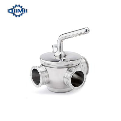 China SS304/SS316L Stainless Steel 3 Way General Sanitary Plug 3way Plug Valve For Ice Cream for sale
