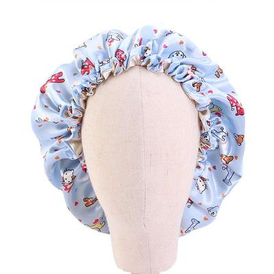 China Decorate Cute Elastic Kid Swim Hat Double Layer Stain Hood Elastic Durag for sale