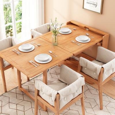 Chine Le rectangle pliant la table de salle à manger extensible a placé les meubles modernes simples de Burlywood à vendre