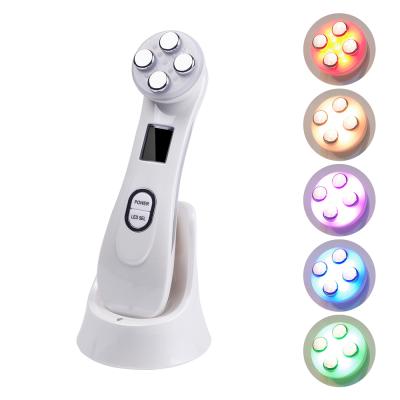 China Pore Shrinking Multifunctional Skin Tightening Facial Home RF EMS Beauty Facial Cool Hot Led Instrument for sale