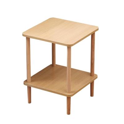 China Night Stand Bamboo End Table (From Home To Other) 2-Tier Square Adjustable Side Table Coffee Table For Balcony And Living Room Bedroom Office for sale