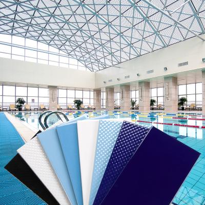 China Glazed metal tiles provide commercial project international standards chandelier handle edge pool tiles blue ceramic for sale