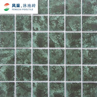 China Blue Ceramic Pool Tile Mosaic Rustic Bathroom Exterior Wall Tiles Swimming Pool for sale