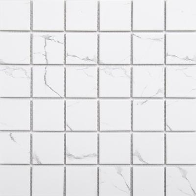 China China Best CLASSIC Factory Glazed Carrara Porcelain Matte Mosaic Swimming Pool White Backsplash Tiles Mosaic for sale
