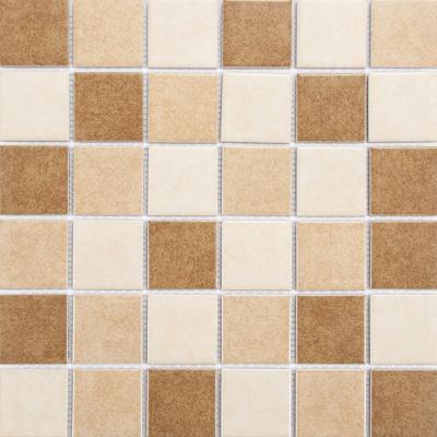 China 48x48mm CLASSIC Parjet Glazed Mix Cream Color Mosaic Kitchen and Bathroom Floor Wall Ceramic Mosaic for sale
