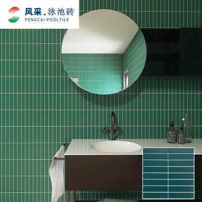 China CLASSIC Bathroom Or Kitchen Strip Size Wall Tiles White Black Porcelain Green Ceramic Tiles for sale