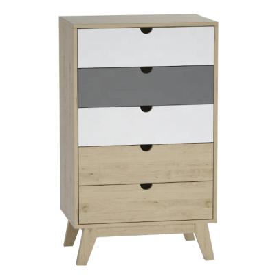 China Modern Professionally Made Rubber Wood Support With Painting Tall Chic Wide Drawer Cabinet for sale