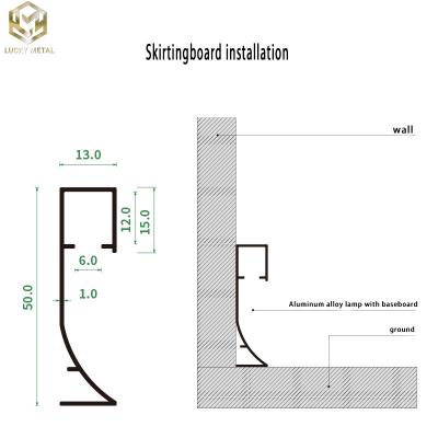 China Interlocking Design Alumínio Skirting Board 3 cores para pisos residenciais à venda
