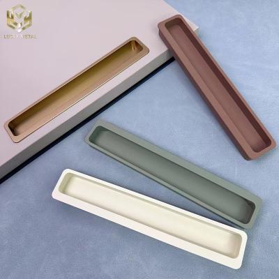 China Manobras de armário escondidas de alumínio antiderrapante elegante com design em recessos à venda