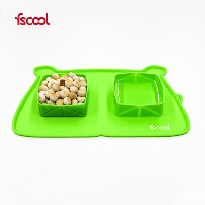 China Fscool Wholesale Custom Viable Collapsible Dog Travel Collapsible Silicone Pet Bowl for sale