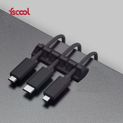 China Wholesale Custom Mountable Silicone USB Cable Earphone Cable Clamps Holder Mobile Charging Organizer for sale