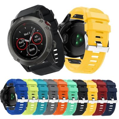 China Charm Oulucci For Fenix 5X Band 26mm Width Soft Silicone Watch Strap For Garmin Fenix 5X/5X Plus 3/3 Hour Smartwatch for sale
