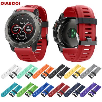 China Charming Oulucci 26mm Watch Band Strap For Garmin Fenix 5X 5Xplus 3 Watch 3HR Quick Release Silicone Easyfit Wrist Band Strap for sale