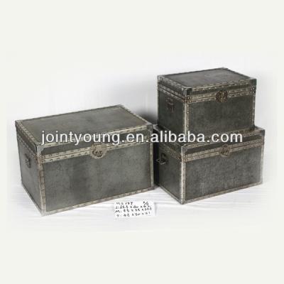 China Viable antique metal storage trunks MS139 Sustainable MDF+PB Material for sale