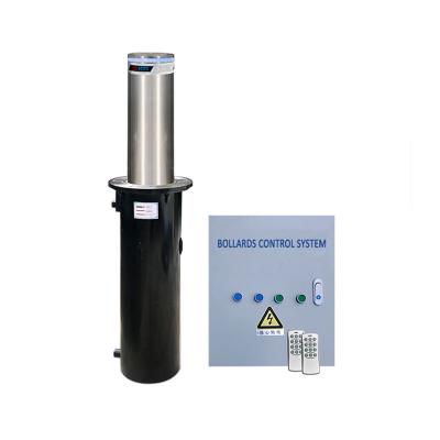 China Anti-Crash Automatic Bollards Hydraulic Rising Steel Bollard with Reflective Straps, Parking Lot Safety Barrier for sale