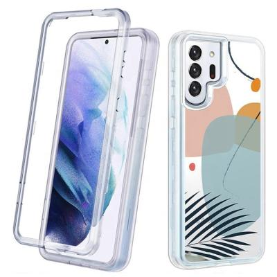 China Shockproof Custom Design Phone Case Heavy Duty Three Layer Phone Case For Samsung Galaxy S22 for sale