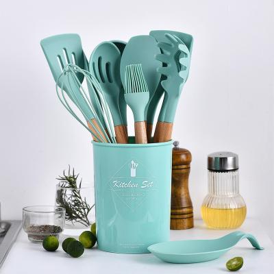 China Sustainable Premium Kitchen Utensils 12 Piece Silicone Cook Tool Utensil Set for sale