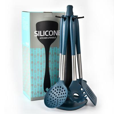 China 7pieces utensilios durable wholesale stainless steel tools silicone nylon cooking utensils for sale